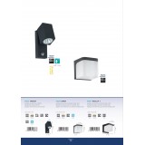 EGLO 96287 | Sakeda Eglo zidna svjetiljka sa senzorom, svjetlosni senzor - sumračni prekidač 1x LED 650lm 3000K IP44 antracit
