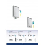 EGLO 97218 | Mussotto Eglo zidna svjetiljka sa senzorom 1x E27 IP44 plemeniti čelik, čelik sivo, bijelo