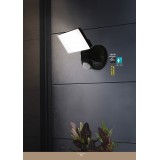 EGLO 98178 | Pagino Eglo zidna svjetiljka sa senzorom elementi koji se mogu okretati 1x LED 2300lm 5000K IP44 crno