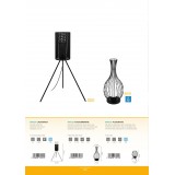 EGLO 900123 | Fusignano Eglo stolna svjetiljka 41cm sa kablom i vilastim utikačem 1x E27 IP44 crno, opal