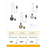 EGLO 900211 | Vignanello Eglo visilice svjetiljka kuglasta s prekidačem baterijska/akumulatorska 1x LED 3000K IP44 crno, jantar