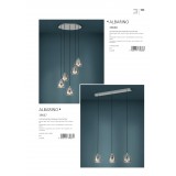 EGLO 39668 | Albarino Eglo visilice svjetiljka 5x E27 krom, prozirna crna