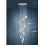 EGLO 39545 | Pianopoli Eglo visilice svjetiljka jačina svjetlosti se može podešavati 40x LED 8600lm 3000K krom, kristal, prozirno