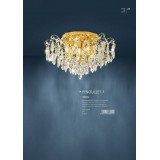 EGLO 39602 | Fenoullet Eglo stropne svjetiljke svjetiljka 6x E14 mesing, kristal, prozirno