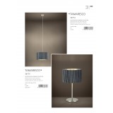 EGLO 39775 | Tamaresco Eglo stolna svjetiljka 52cm sa prekidačem na kablu 1x E27 satenski nikal, sivo