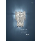 EGLO 39628 | Calmeilles Eglo zidna svjetiljka 3x E14 krom, kristal, prozirno