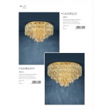 EGLO 39612 | Calmeilles Eglo stropne svjetiljke svjetiljka 10x E14 mesing, kristal, prozirno