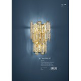 EGLO 39615 | Calmeilles Eglo zidna svjetiljka 3x E14 mesing, kristal, prozirno
