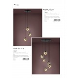 EGLO 39687 | Lemorieta Eglo visilice svjetiljka 6x E27 crno, zlatno