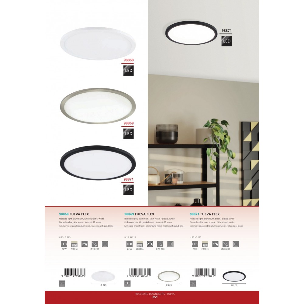 Luminaire encastrable FUEVA-Z blanc LED connecté - Eglo