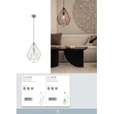 EGLO 49259 | Carlton Eglo visilice svjetiljka 1x E27 menta, crno