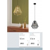 EGLO 49935 | Carlton Eglo visilice svjetiljka 1x E27 srebrno, crno