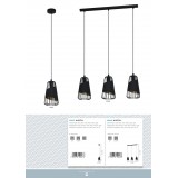 EGLO 49481 | Newtown Eglo stolna svjetiljka 23cm sa prekidačem na kablu 1x E27 crno