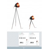 EGLO 94326 | Lantada Eglo podna svjetiljka 106cm sa prekidačem na kablu s podešavanjem visine 1x E27 boja oraha, taupe, crno