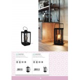 EGLO 49283 | Bradford Eglo stolna svjetiljka 33cm sa prekidačem na kablu 1x E27 crno, prozirna, bezbojno