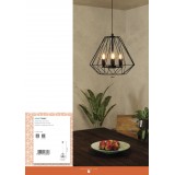 EGLO 43363 | Padstow Eglo stropne svjetiljke svjetiljka 1x E27 crno, bezbojno