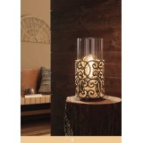 EGLO 49274 | Cardigan Eglo stolna svjetiljka 26,5cm sa prekidačem na kablu 1x E27 braon antik, prozirna