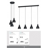 EGLO 43878 | Priddy Eglo visilice svjetiljka 1x E27 crno, bijelo