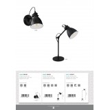 EGLO 49466 | Priddy Eglo visilice svjetiljka 4x E27 crno, bijelo