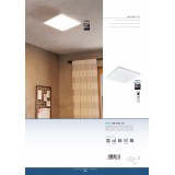 EGLO 99833 | Turcona-CCT Eglo stropne svjetiljke LED panel - CCT - backlight četvrtast daljinski upravljač jačina svjetlosti se može podešavati, sa podešavanjem temperature boje 1x LED 1200lm 2700 <-> 6500K bijelo, opal
