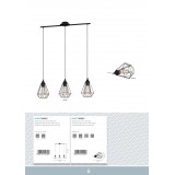 EGLO 94192 | Tarbes Eglo stolna svjetiljka 26,5cm sa prekidačem na kablu 1x E27 crno