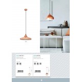 EGLO 94742 | Coretto-2 Eglo visilice svjetiljka 1x E27 crveni bakar, bijelo