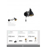 EGLO 49617 | Covaleda Eglo stolna svjetiljka 73,5cm sa prekidačem na kablu elementi koji se mogu okretati 1x E27 crno, mesing, zlatno
