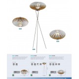 EGLO 96965 | Sotos Eglo stolna svjetiljka 19cm sa prekidačem na kablu 1x E27 poniklano mat, smeđe, bijelo