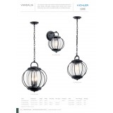 ELSTEAD KL-VANDALIA2-S | Vandalia Elstead zidna svjetiljka 1x E27 IP44 crno, efekt mjehura