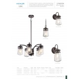 ELSTEAD KL-LYNDON8-S-AZ | Lyndon Elstead visilice svjetiljka 1x E27 IP44 brončano smeđe, efekt mjehura