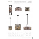 ELSTEAD HK-GEMMA-P-A-VBZ | Gemma-EL Elstead visilice svjetiljka s podešavanjem visine 1x E27 antik brončano, jantar, prozirno