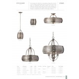 ELSTEAD FE-ZARA4 | Zara-EL Elstead luster svjetiljka 4x E27 prozirna srebrna, grebani nikal, acidni