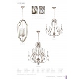 ELSTEAD FE-DEWITT9 | Dewitt Elstead luster svjetiljka 9x E14 antik srebrna, prozirno