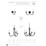 ELSTEAD CH1-BLACK | Chartwell Elstead zidna svjetiljka 1x E14 crno, elefanstka kost
