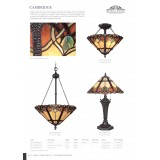 ELSTEAD QZ-CAMBRIDGE-TL | Cambridge-EL Elstead stolna svjetiljka 59,7cm s prekidačem 2x E27 brončano smeđe, višebojno
