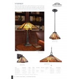 ELSTEAD QZ-STEPHEN-TL | Stephen Elstead stolna svjetiljka 58,4cm sa prekidačem na kablu ručna izrada 2x E27 brončano smeđe, višebojno