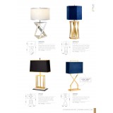 ELSTEAD APOLLO-TL | Apollo-EL Elstead stolna svjetiljka 87cm s prekidačem 1x E27 brušeno zlato, bijeli mramor, mornarsko plava