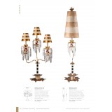 ELSTEAD FB-BIRDLAND-TL3 | Birdland Elstead stolna svjetiljka 82,5cm s prekidačem ručno bojano 3x E14 antik zlato, antik krem, prozirno