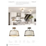ELSTEAD HK-CHARLOTTE-SF-BC | Charlotte-EL Elstead stropne svjetiljke svjetiljka 3x E27 ribani karamel, sivobijela