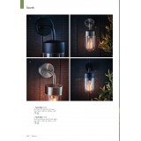 ENDON 73194 | Nio Endon zidna svjetiljka 1x LED 690lm IP44 plemeniti čelik, čelik sivo, prozirno