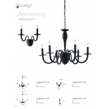 FANEUROPE I-ARMSTRONG/L1 NER | Armstrong-FE Faneurope stolna svjetiljka Luce Ambiente Design 45cm s prekidačem 1x E14 crno mat