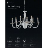 FANEUROPE I-ARMSTRONG/10 BCO | Armstrong-FE Faneurope luster svjetiljka Luce Ambiente Design 10x E14 saten bijelo, zlatno