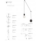 FANEUROPE I-HABITAT-PL6 NER | Habitat Faneurope zidna, visilice svjetiljka Luce Ambiente Design s mogućnošću skraćivanja kabla 6x E27 crno mat
