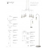 FANEUROPE I-HABITAT-PL6 BCO | Habitat Faneurope zidna, visilice svjetiljka Luce Ambiente Design s mogućnošću skraćivanja kabla 6x E27 bijelo mat