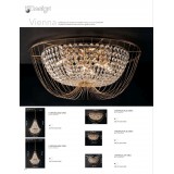 FANEUROPE I-VIENNA-PL45 ORO | Vienna-FE Faneurope stropne svjetiljke svjetiljka Luce Ambiente Design 4x E14 zlatno, kristal
