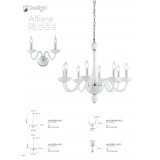 FANEUROPE I-ALFIERE/6 BCO | Alfiere-FE Faneurope luster svjetiljka Luce Ambiente Design 6x E14 bijelo, krom