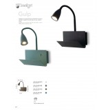 FANEUROPE I-GULP-AP NER | Gulp Faneurope zidna svjetiljka Luce Ambiente Design s prekidačem fleksibilna, USB utikač 1x GU10 crno