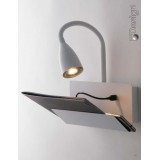 FANEUROPE I-GULP-AP BCO | Gulp Faneurope zidna svjetiljka Luce Ambiente Design s prekidačem fleksibilna, USB utikač 1x GU10 bijelo