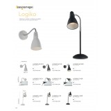 FANEUROPE I-LOGIKO-L GR | Logiko Faneurope stolna svjetiljka Luce Ambiente Design 42,5cm s prekidačem fleksibilna 1x E14 krom, sivo, crno