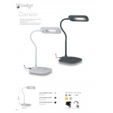 FANEUROPE LEDT-DARWIN-WHITE | Darwin-FE Faneurope stolna svjetiljka Luce Ambiente Design 53,5cm sa tiristorski dodirnim prekidačem fleksibilna, jačina svjetlosti se može podešavati 1x LED 450lm 4000K bijelo